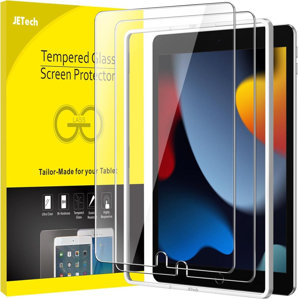 JETech Schutzfolie für iPad (10,2 Zoll, Modell 2021/2020/2019, 9./8./7. Generation) mit Einfaches In... – Bild 2